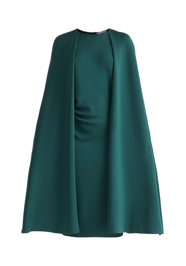 Paisie Cape Sleeves Dress With Waist Details