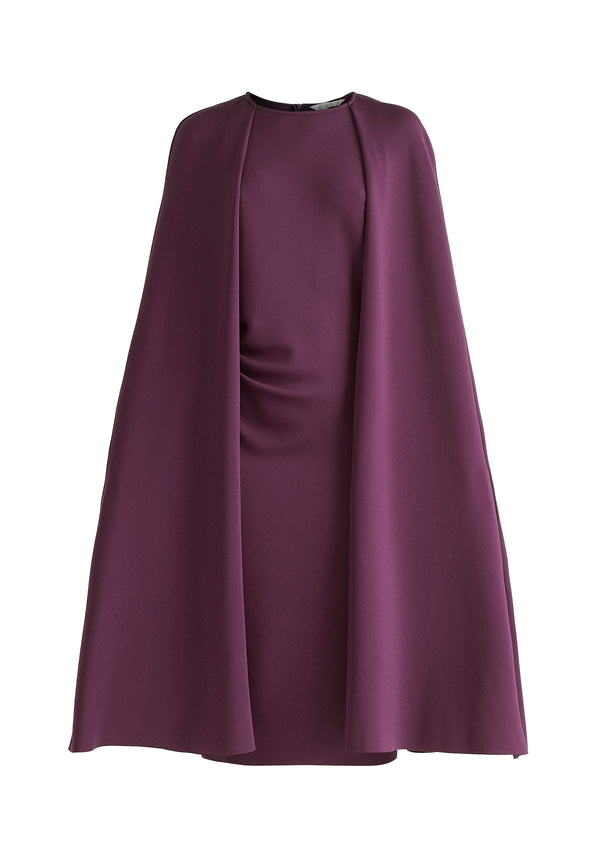 Paisie Cape Sleeves Dress With Waist Details