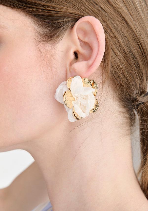 Paisie Chiffon Bloom Earrings