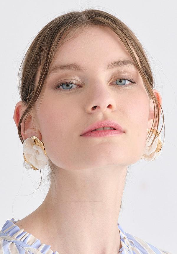 Paisie Chiffon Bloom Earrings