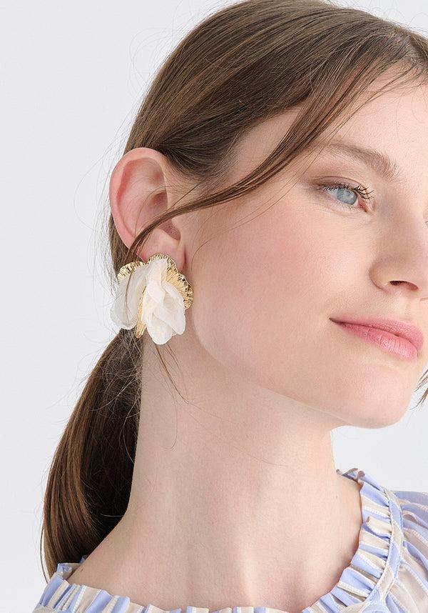 Paisie Chiffon Bloom Earrings