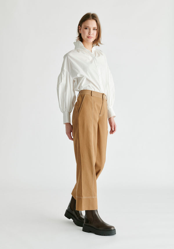 paisie Chino Trousers with Contrast Stitching