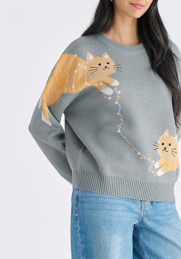 paisie Christmas Jumper with Cat and Fairy Lights