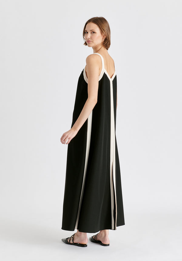 paisie Contrast Trim Midaxi Dress