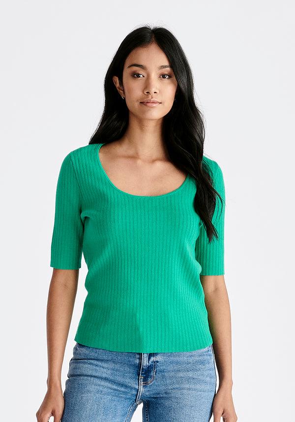 paisie Cut Out Back Knitted Top