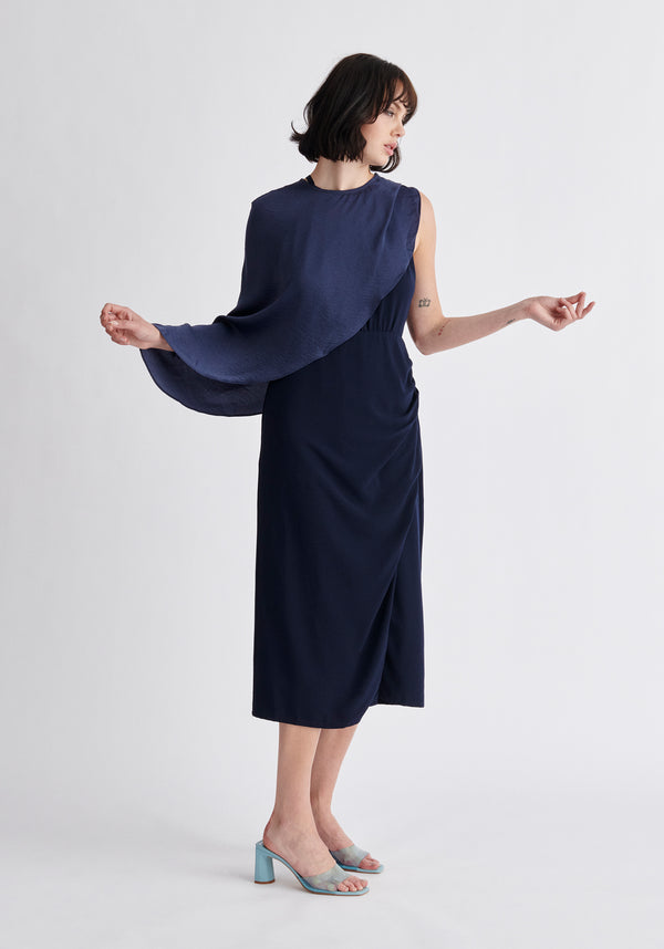Paisie Detachable Cape Dress