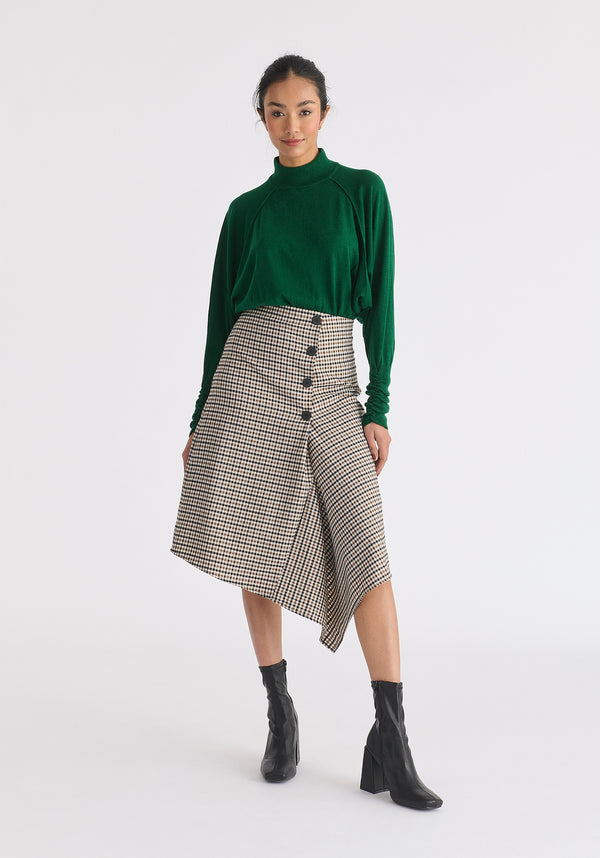 Paisie Draped Check Skirt