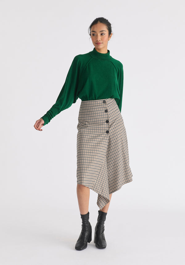 Paisie Draped Check Skirt