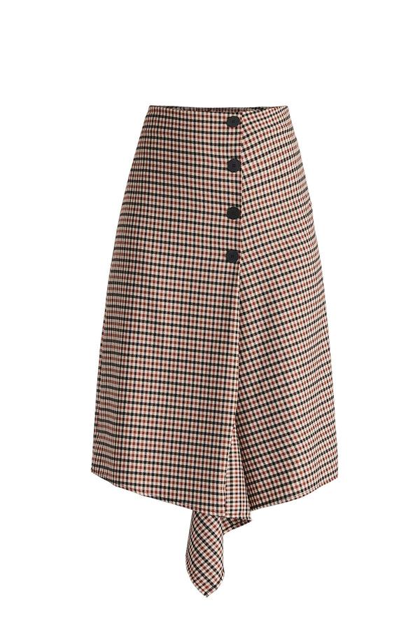 Paisie Draped Check Skirt