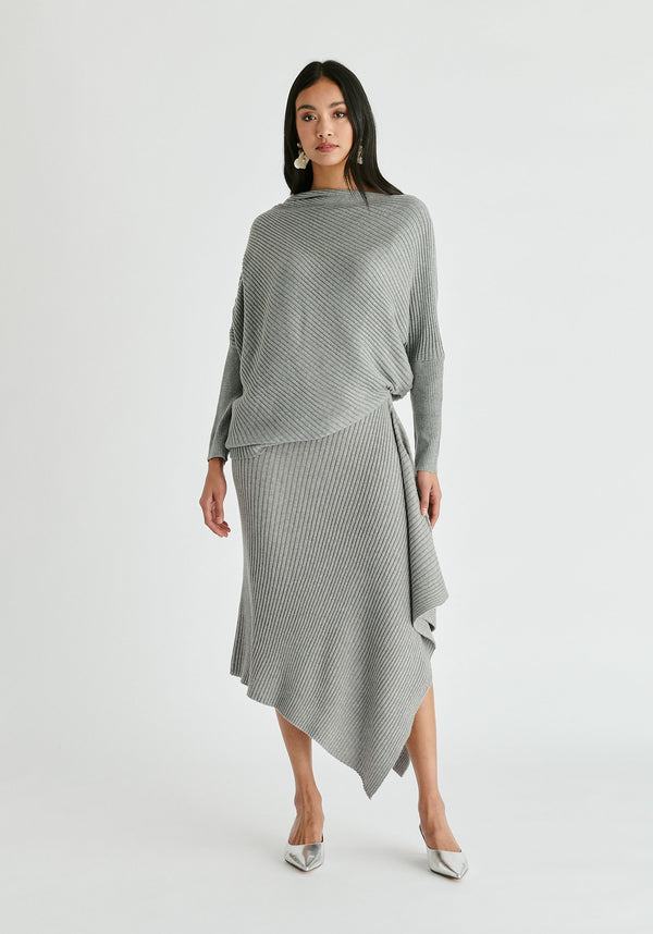Paisie Draped Knitted Skirt