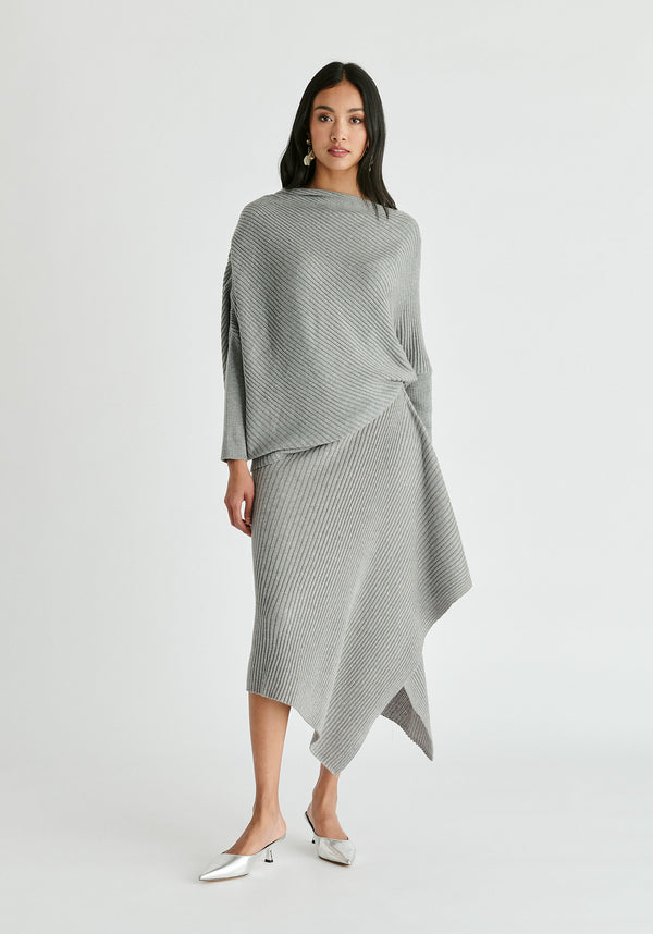 Paisie Draped Knitted Skirt