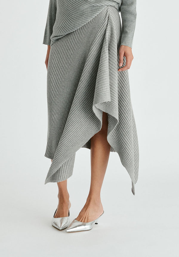 paisie Draped Knitted Skirt