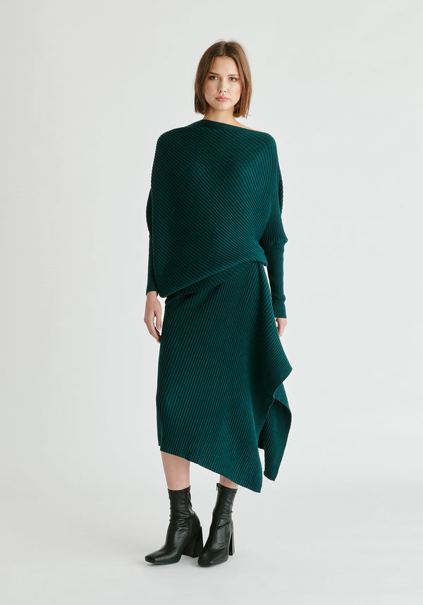 Paisie Draped Knitted Skirt