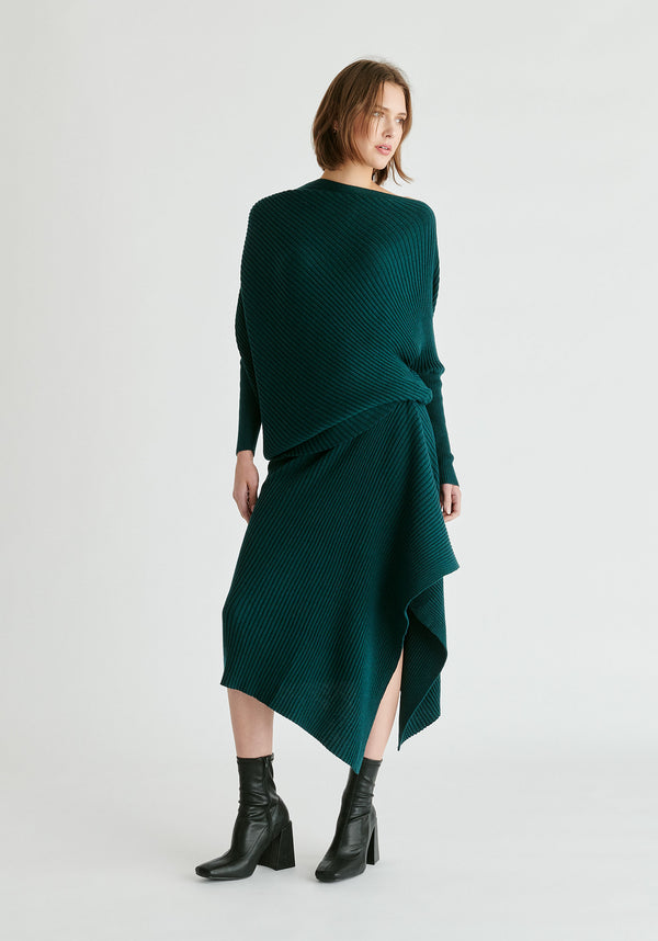 Paisie Draped Knitted Skirt