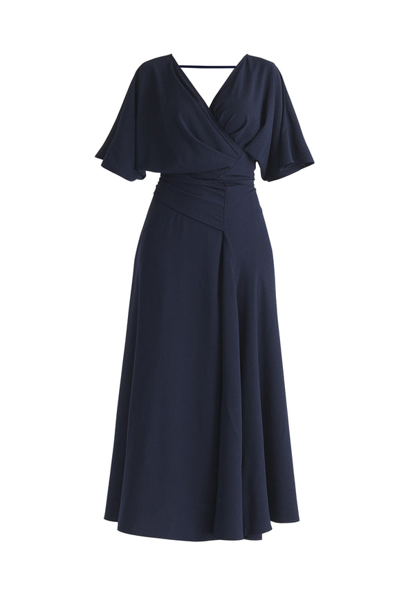 Paisie Flare Sleeves Maxi Wrap Dress
