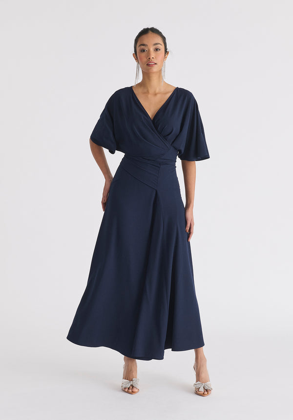 Paisie Flare Sleeves Maxi Wrap Dress
