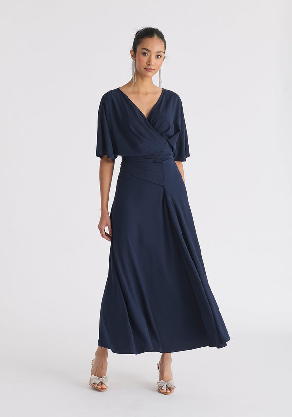 Paisie Flare Sleeves Maxi Wrap Dress