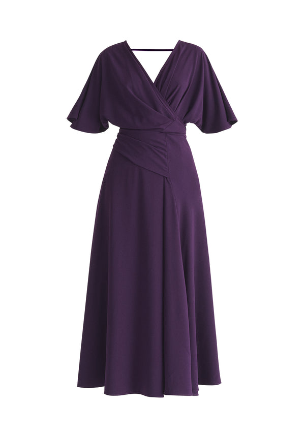 Paisie Flare Sleeves Maxi Wrap Dress