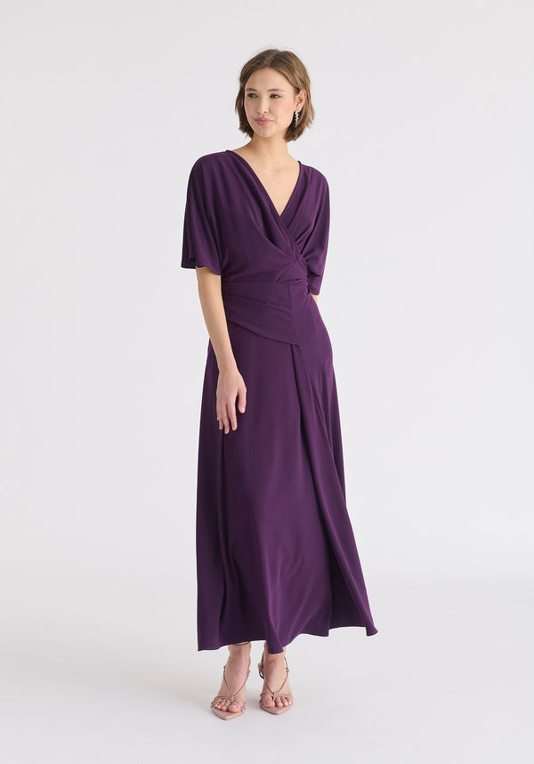 Paisie Flare Sleeves Maxi Wrap Dress