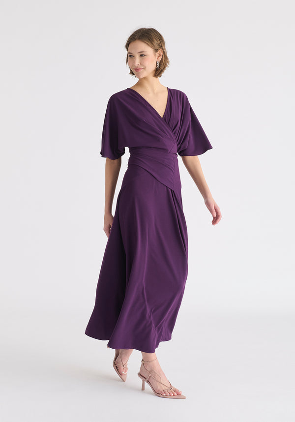 Paisie Flare Sleeves Maxi Wrap Dress