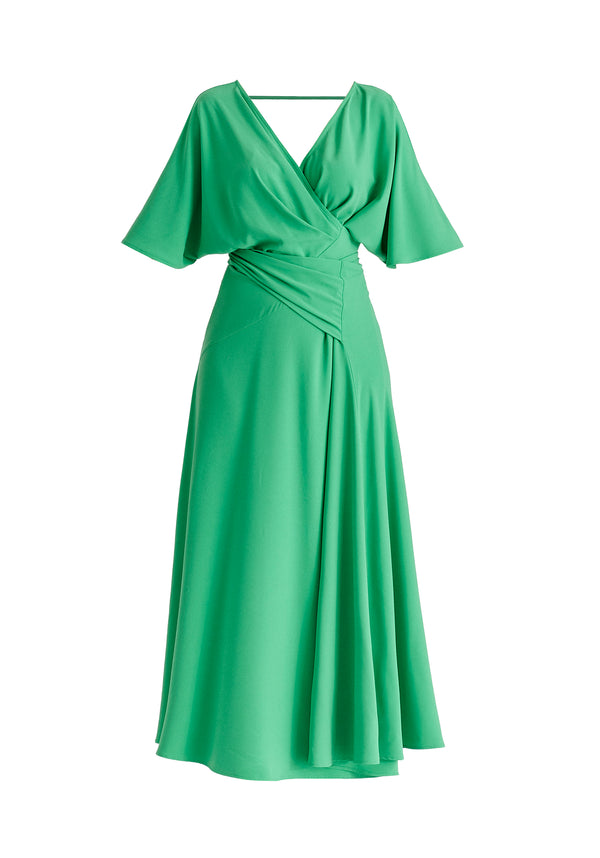 Paisie Flare Sleeves Maxi Wrap Dress