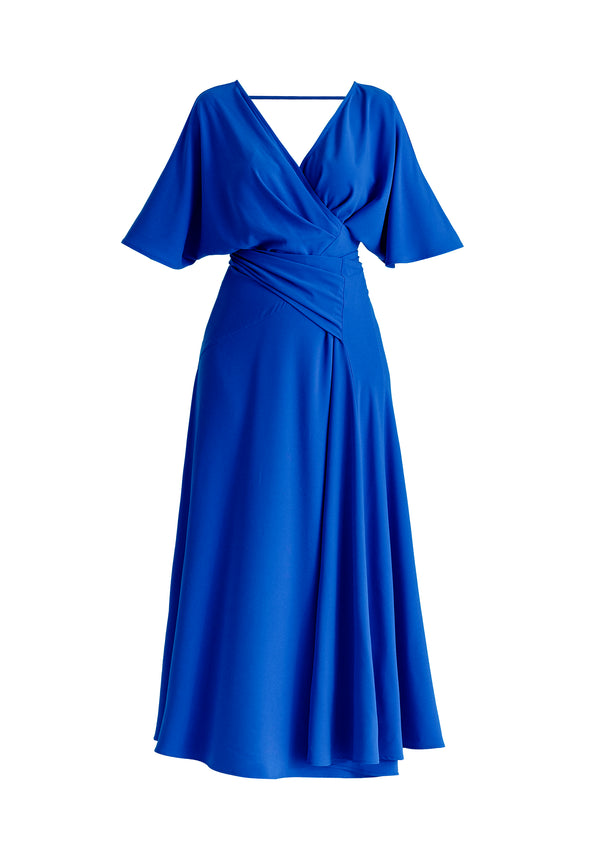 Paisie Flare Sleeves Maxi Wrap Dress