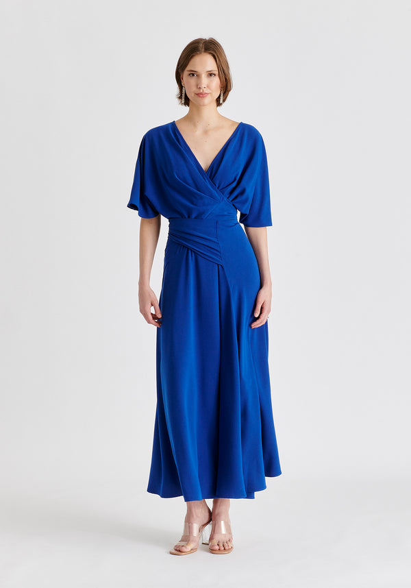 Paisie Flare Sleeves Maxi Wrap Dress