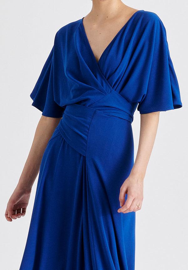 paisie Flare Sleeves Maxi Wrap Dress