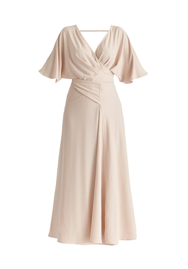 Paisie Flare Sleeves Maxi Wrap Dress