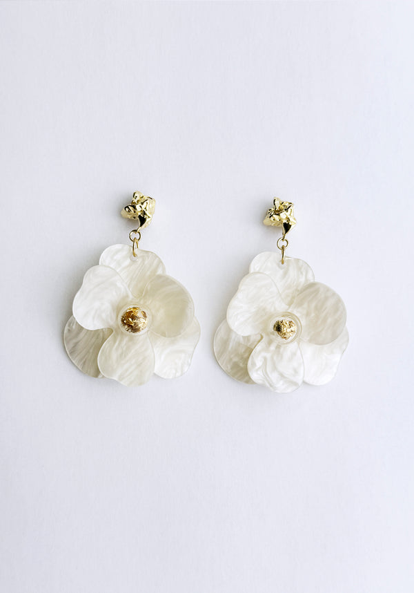 paisie Golden Petal Drop Earrings