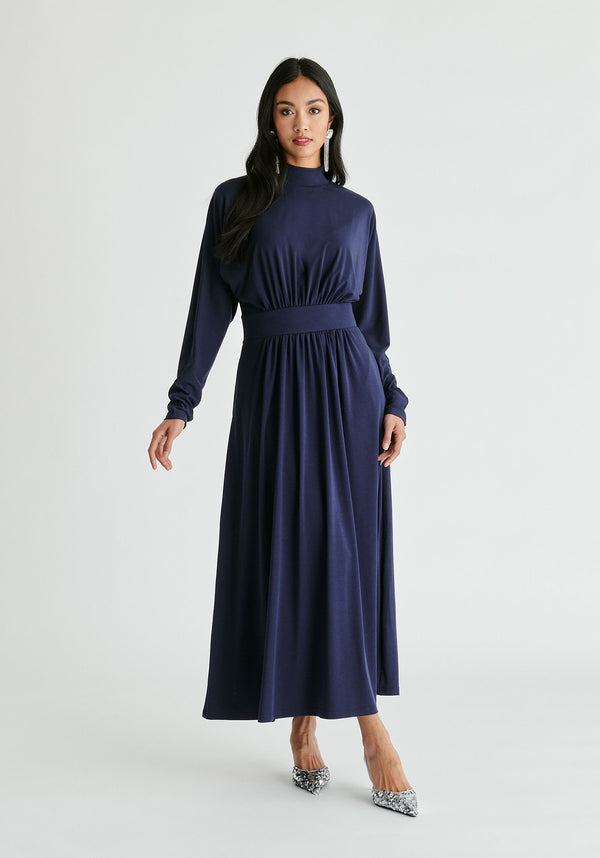 Paisie High Neck Jersey Midaxi Dress
