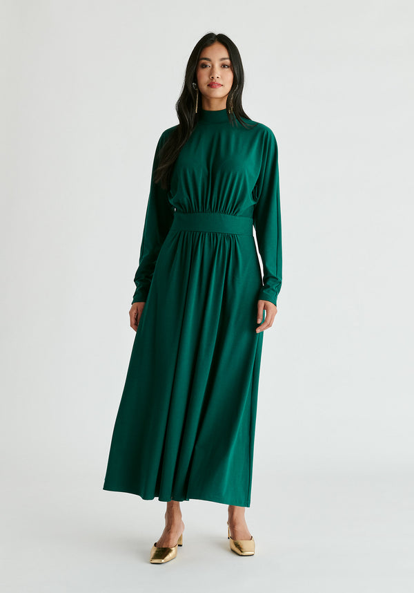 Paisie High Neck Jersey Midaxi Dress