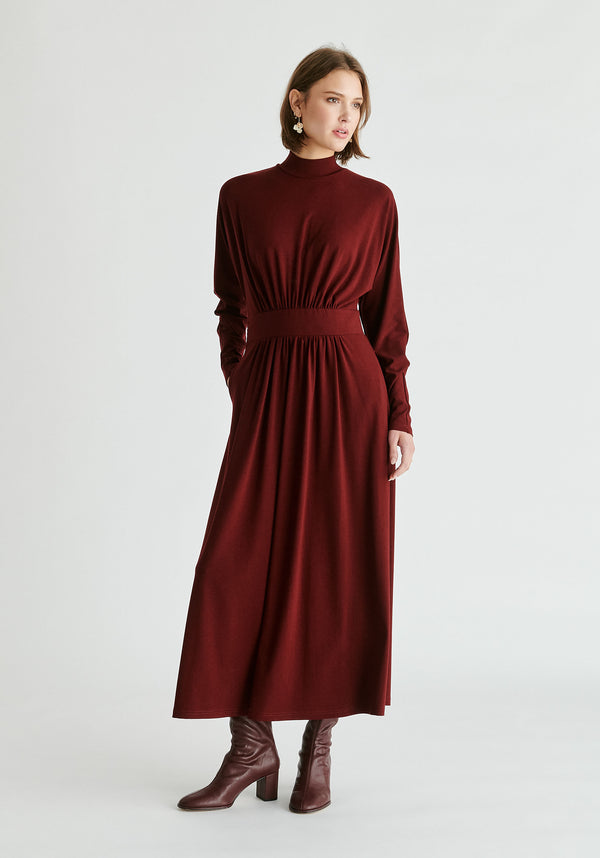 Paisie High Neck Jersey Midaxi Dress