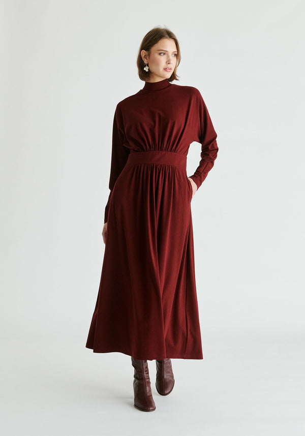Paisie High Neck Jersey Midaxi Dress