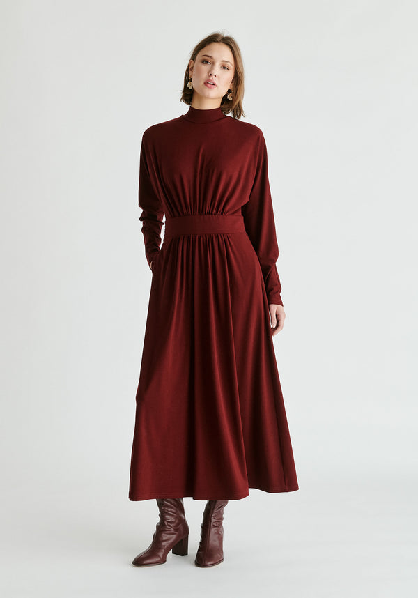 paisie High Neck Jersey Midaxi Dress