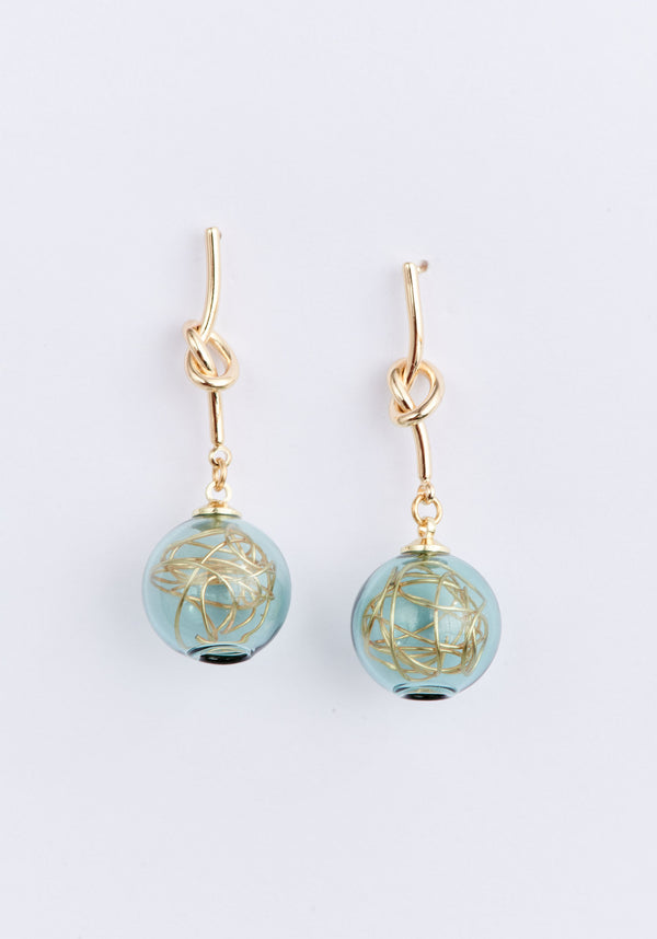 Paisie Knot Sphere Earrings