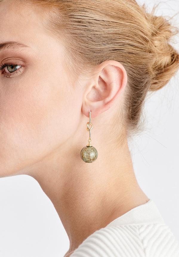 Paisie Knot Sphere Earrings