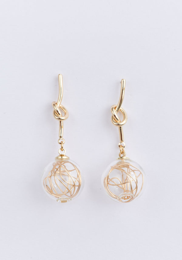 Paisie Knot Sphere Earrings