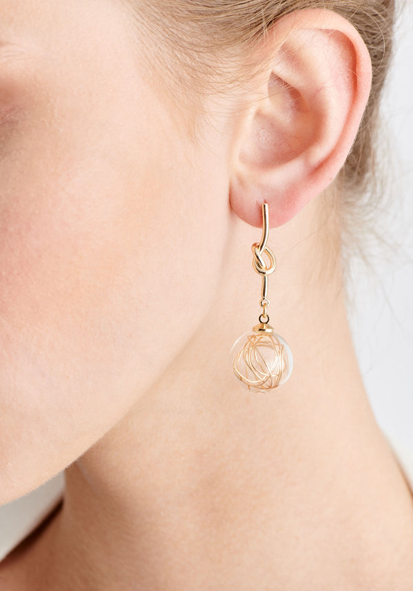 Paisie Knot Sphere Earrings