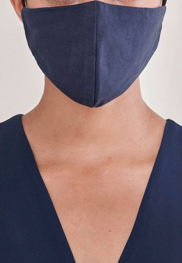 Paisie Paisie Large Adjustable Face Mask In Dark Blue