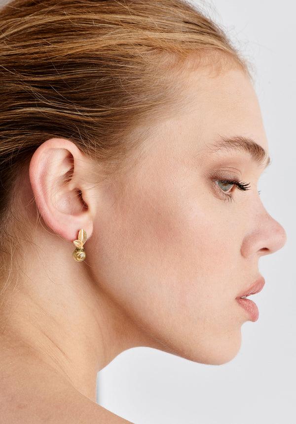 Paisie Leaf Sphere Earrings