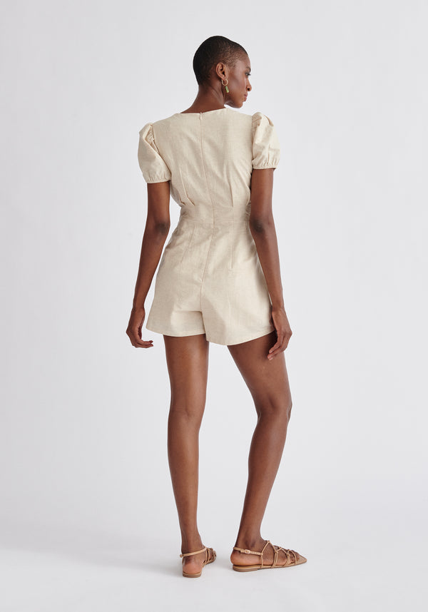 Paisie Linen Blend Playsuit