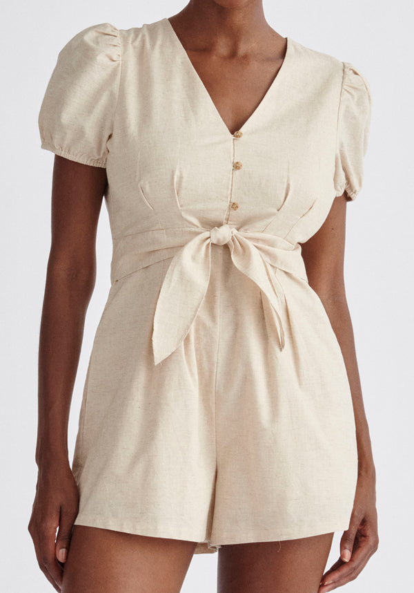Paisie Linen Blend Playsuit