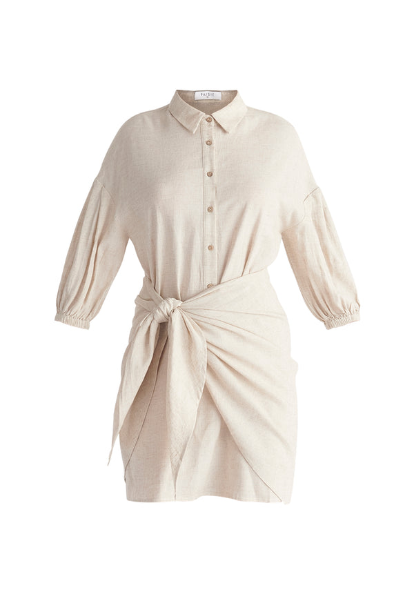 Paisie Linen Blend Shirt Dress