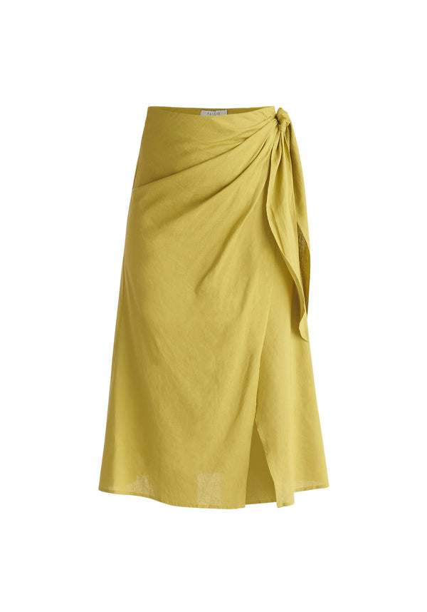 Paisie Linen Blend Wrap Skirt