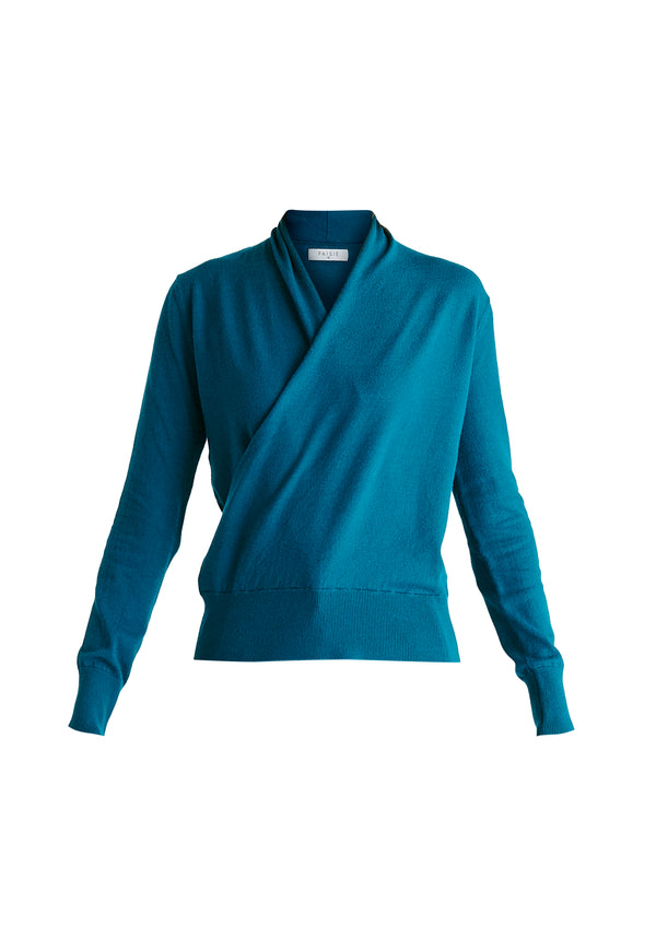 Paisie Long Sleeve Knitted Wrap Top