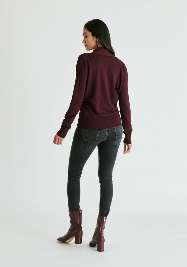 Paisie Long Sleeve Knitted Wrap Top