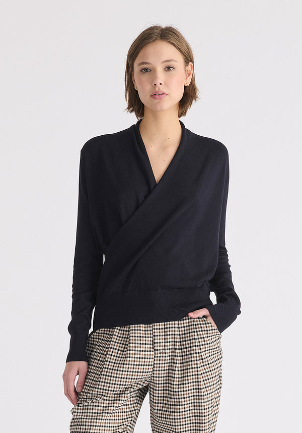 Paisie Long Sleeve Knitted Wrap Top