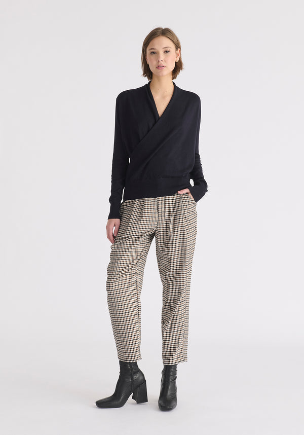 Paisie Long Sleeve Knitted Wrap Top