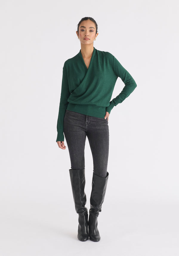 Paisie Long Sleeve Knitted Wrap Top